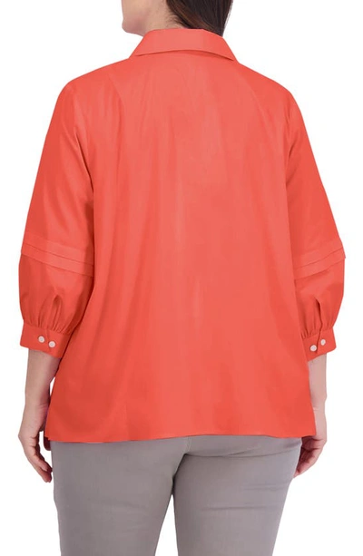 Shop Foxcroft Frankie Button-up Shirt In Tangerine