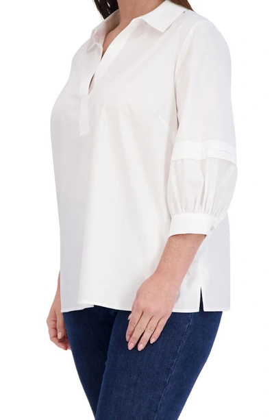 Shop Foxcroft Frankie Button-up Shirt In White