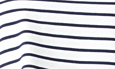 Shop Grey Lab Stripe Crop Top In White/ Navy