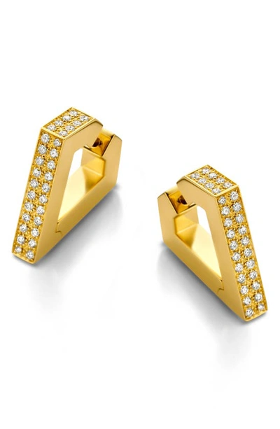 Shop Dries Criel Brute Diamanti Diamond Huggie Hoop Earrings In Yellow Gold