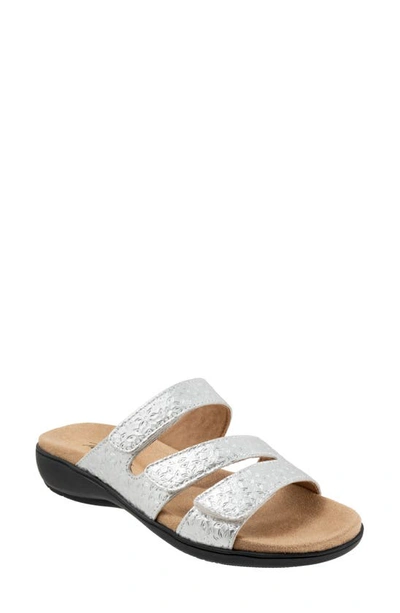 Shop Trotters Rose Tool Slide Sandal In Silver