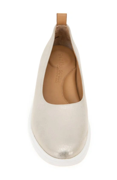 Gentle Souls By Kenneth Cole Bella Flat In Ice Metallic Leather