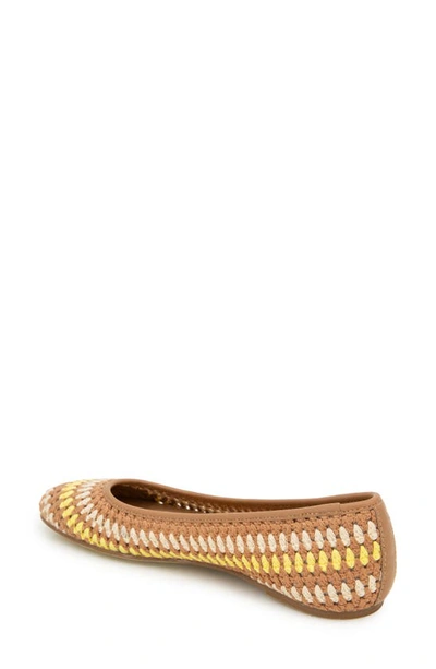 Shop Gentle Souls By Kenneth Cole Mable Macramé Flat In Banana Multi Fabric