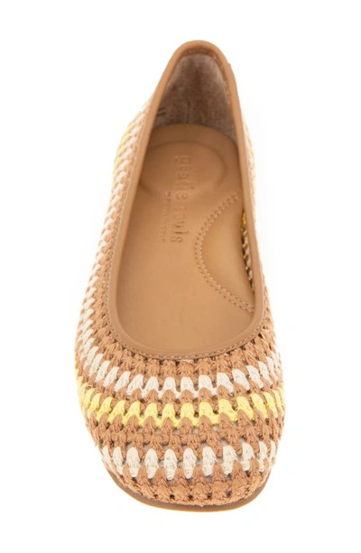 Shop Gentle Souls By Kenneth Cole Mable Macramé Flat In Banana Multi Fabric
