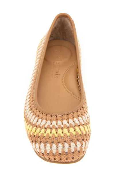 Gentle Souls By Kenneth Cole Women's Mable Slip On Woven Flats In Banana Multi Fabric