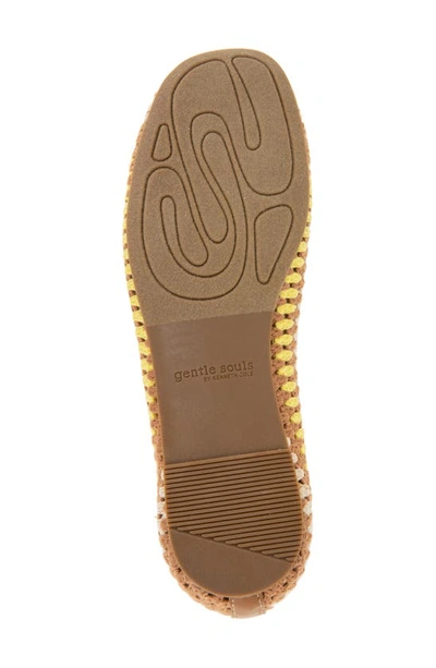 Shop Gentle Souls By Kenneth Cole Mable Macramé Flat In Banana Multi Fabric