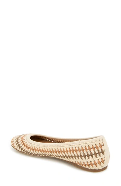 Gentle Souls By Kenneth Cole Women's Mable Crochet Ballet Flats In Tan Multi Fabric