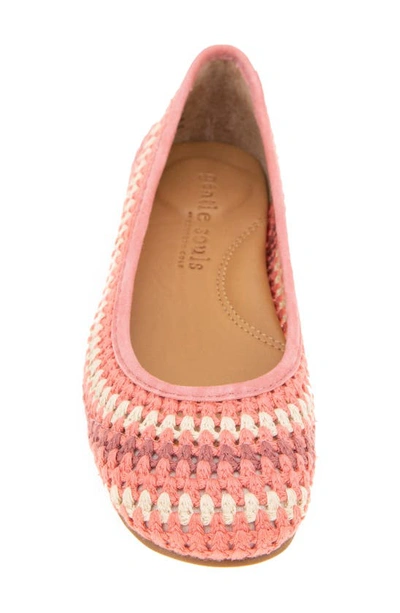 Shop Gentle Souls By Kenneth Cole Mable Macramé Flat In Poppy Multi Fabric