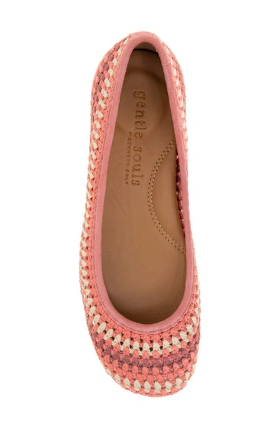 Shop Gentle Souls By Kenneth Cole Mable Macramé Flat In Poppy Multi Fabric