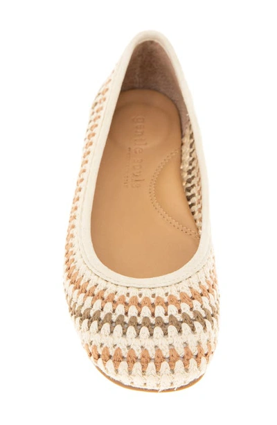 Shop Gentle Souls By Kenneth Cole Mable Macramé Flat In Tan Multi Fabric