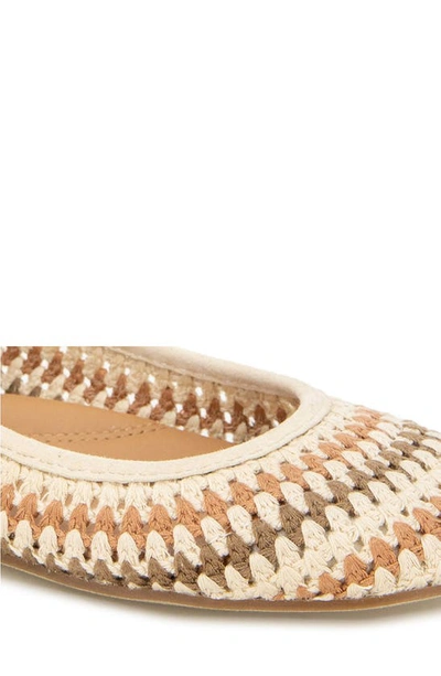 Shop Gentle Souls By Kenneth Cole Mable Macramé Flat In Tan Multi Fabric