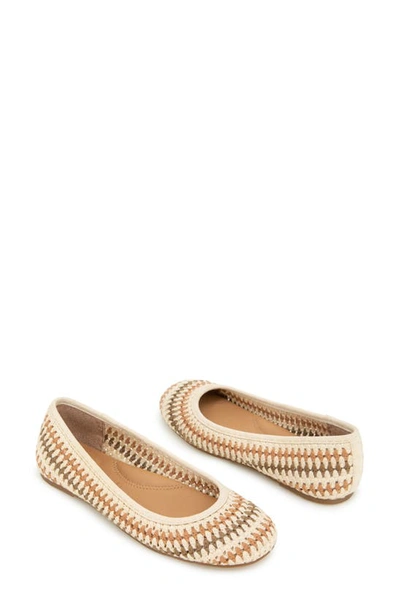 Shop Gentle Souls By Kenneth Cole Mable Macramé Flat In Tan Multi Fabric