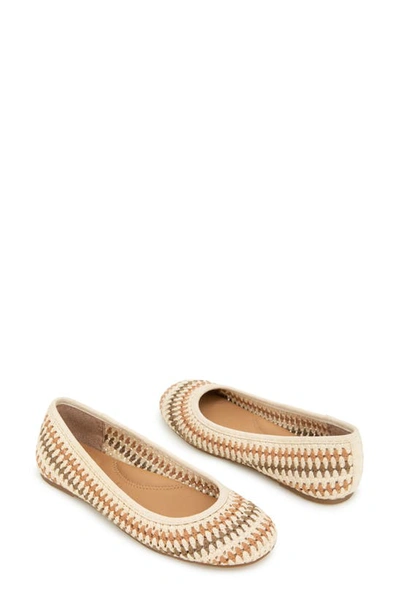 Gentle Souls By Kenneth Cole Women's Mable Crochet Ballet Flats In Tan Multi Fabric