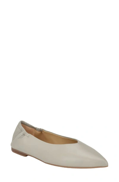 Shop Calvin Klein Saylory Pointed Toe Flat In Light Grey