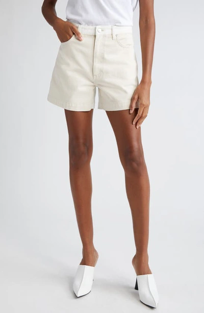 Shop Stella Mccartney Banana Leg Denim Shorts In 9067 - White Ecru Wash