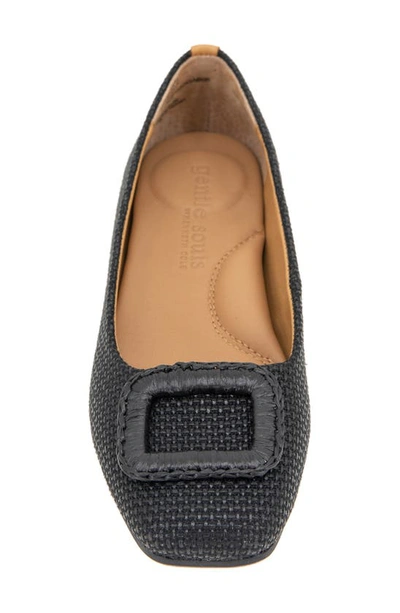 Shop Gentle Souls By Kenneth Cole Sailor Buckle Flat In Black Suede