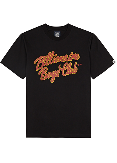 Shop Billionaire Boys Club Script Logo-print Cotton T-shirt In Black