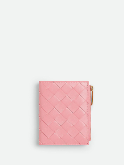 Shop Bottega Veneta Small Intrecciato Bi-fold Wallet In Pink & Purple