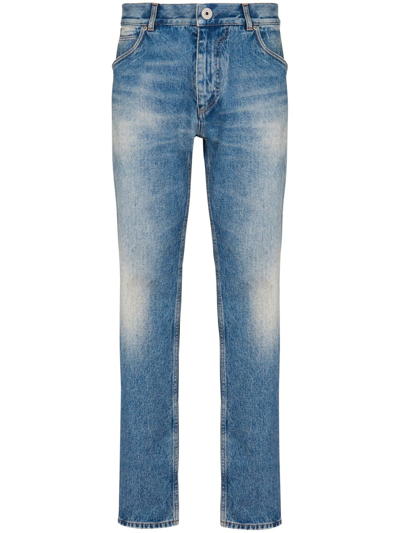 Shop Balmain Straight Mid-rise Jeans In Blue