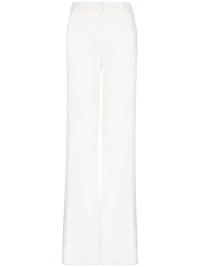 Shop Balmain Flared Trousers In White