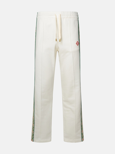 Shop Casablanca White Cotton Pants In Ivory