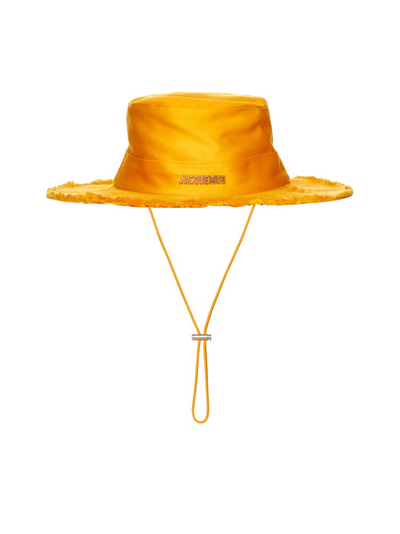 Shop Jacquemus Le Bob Artichaut Frayed Expedition Hat In Orange