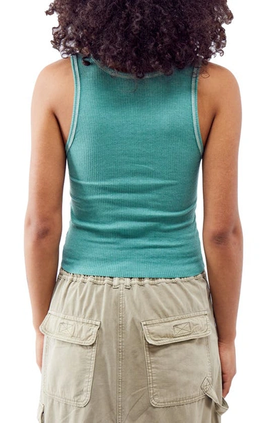 Shop Bdg Urban Outfitters Everyday Scoop Neck Rib Tank In Turquoise