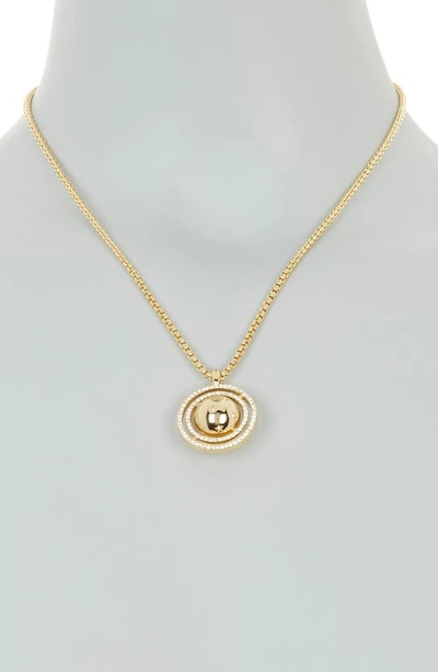 Shop Covet Orbital Pendant Necklace In Gold