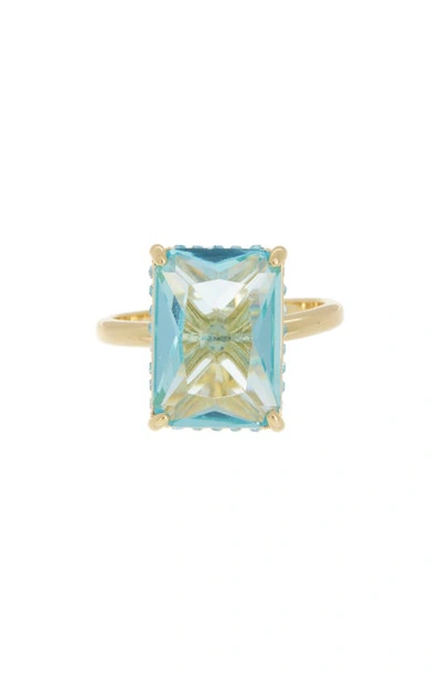 Shop Covet Cubic Zirconia Solitaire Ring In Light Blue