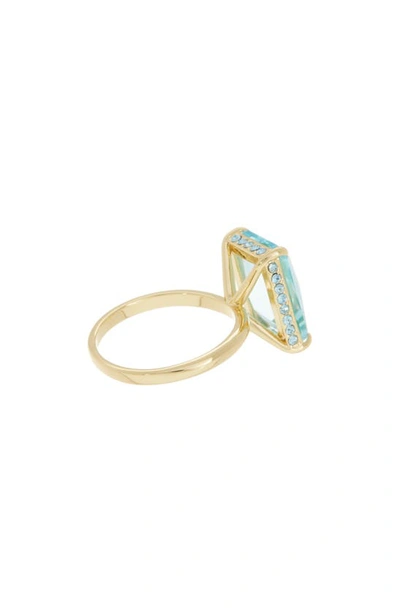 Shop Covet Cubic Zirconia Solitaire Ring In Light Blue