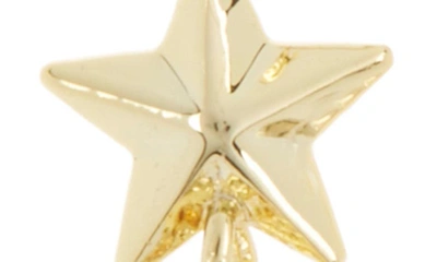 Covet Mismatched Moon & Star Linear Ball Drop Earrings In Gold