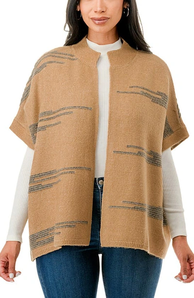 Shop Marcus Adler Knit Poncho In Tan