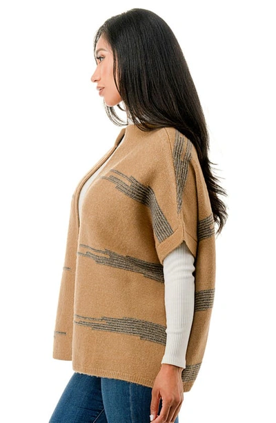 Shop Marcus Adler Knit Poncho In Tan