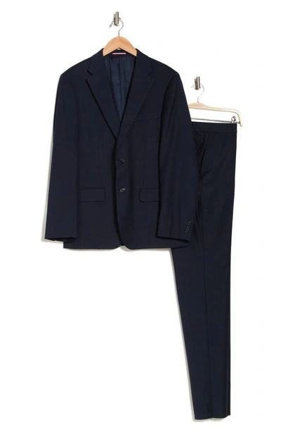 Shop Tommy Hilfiger Classic Plaid Wool Blend Suit In Navy