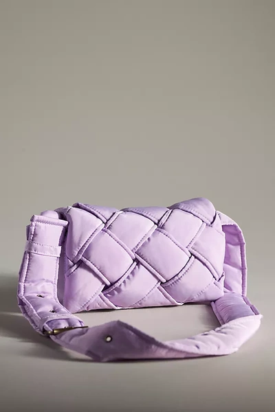 Shop By Anthropologie The Lark Puffy Woven Crossbody Bag In Purple