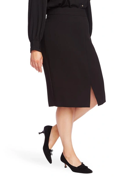 Shop Court & Rowe Front Slit Crepe Pencil Skirt In Rich Black