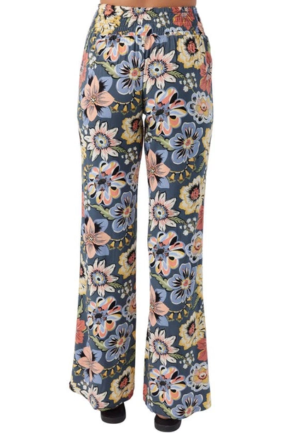 Shop O'neill Johnny Talitha Floral Print Wide Leg Pants In Slate