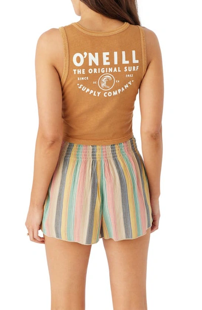 Shop O'neill Supply Co. Graphic Tank Top In Brown Sugar