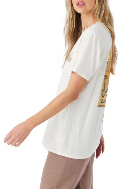 Shop O'neill Canyon Poppy Cotton Graphic T-shirt In Winter White