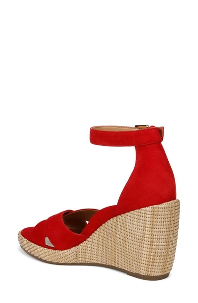 Shop Vionic Marina Ankle Strap Wedge Sandal In Red