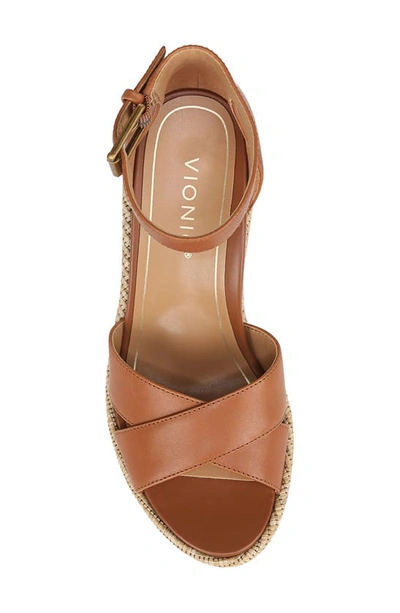 Shop Vionic Marina Ankle Strap Wedge Sandal In Camel