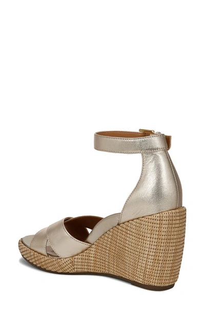 Shop Vionic Marina Ankle Strap Wedge Sandal In Gold