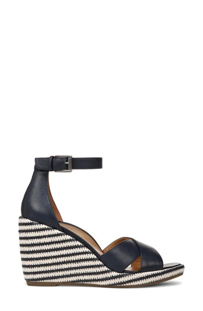 Shop Vionic Marina Ankle Strap Wedge Sandal In Navy