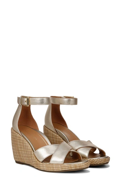 Shop Vionic Marina Ankle Strap Wedge Sandal In Gold
