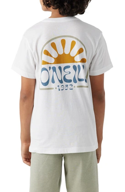 Shop O'neill Kids' Huckleberry Cotton Graphic T-shirt In White