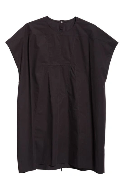 Shop Rick Owens Splintered Raw Hem Cotton Minidress In Black