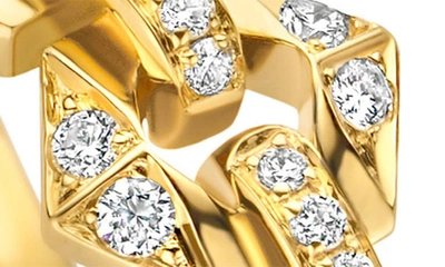 Dries Criel Flowe Pavé Diamond Hoop Earrings In Yellow Gold