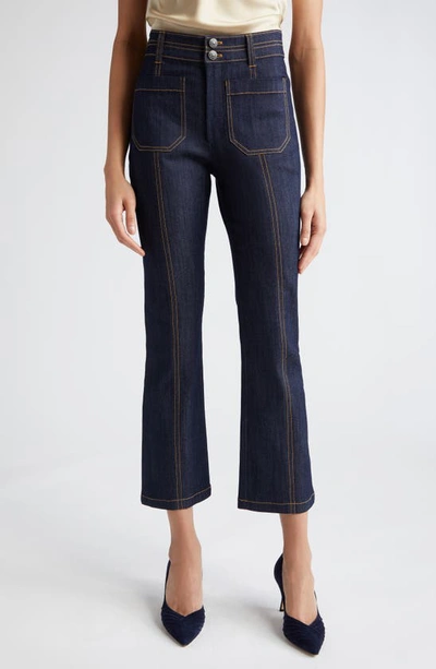 Cinq À Sept Dorothea Denim Patch Pocket Pants In Indigo