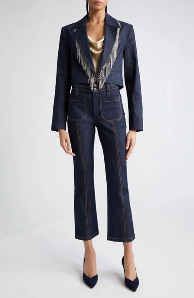 Cinq À Sept Dorothea Denim Patch Pocket Pants In Indigo
