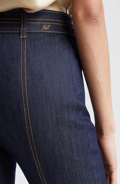 Cinq À Sept Dorothea Denim Patch Pocket Pants In Indigo